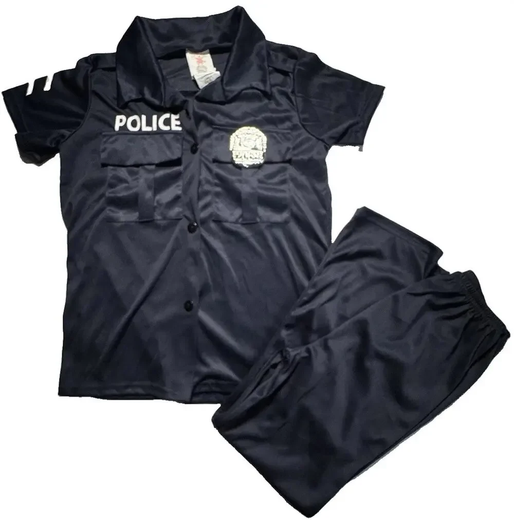 Rubie’s Kids Police Officer Costume Set Large Shirt Pants Halloween Dress Up